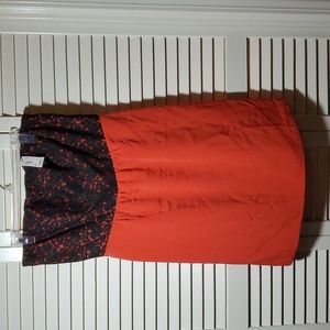 The Limited Sz 14 Red and Black Lace Strapless Mini Dress